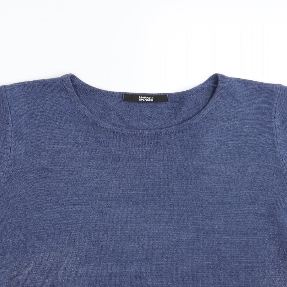 Womens UK Size 8 Marks and Spencer Blue Pullover Jumper