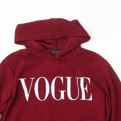 A2Z 4 Kids Girls Red  Polyester Pullover Hoodie Size 13 Years   - Vogue