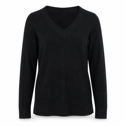 Gap Womens Black V-Neck  Cotton Pullover Jumper Size S
