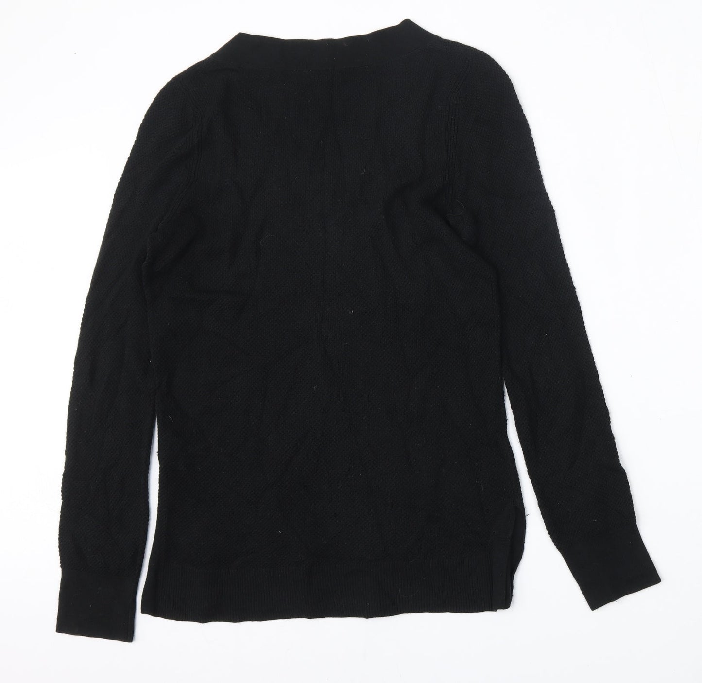 Gap Womens Black V-Neck  Cotton Pullover Jumper Size S