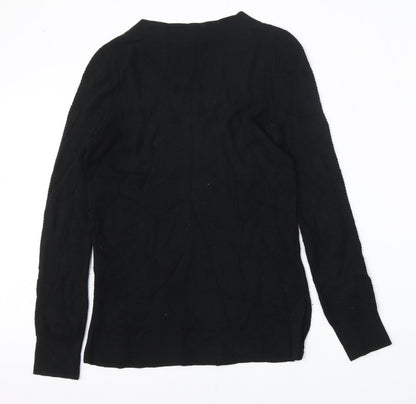 Gap Womens Black V-Neck  Cotton Pullover Jumper Size S