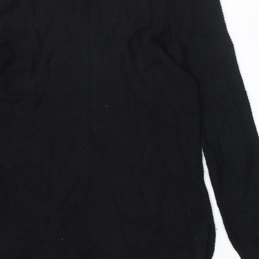 Gap Womens Black V-Neck  Cotton Pullover Jumper Size S