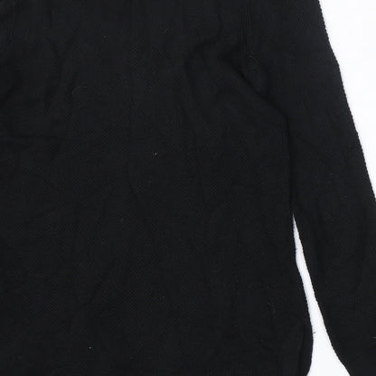 Gap Womens Black V-Neck  Cotton Pullover Jumper Size S