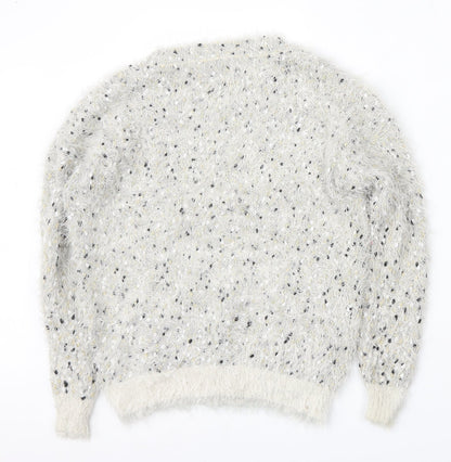 Aftershock Womens Multicoloured Round Neck  Acrylic Pullover Jumper Size L