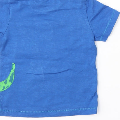 Mini Club Boys Blue  Camel Basic T-Shirt Size 12-18 Months Round Neck  - dinosaur