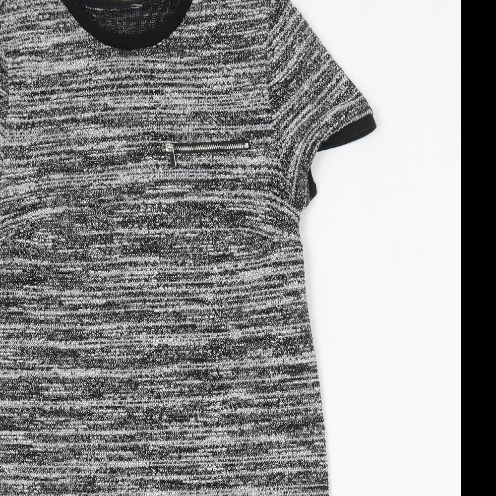 New Look Womens Grey  Polyester Pencil Dress  Size 10  Round Neck