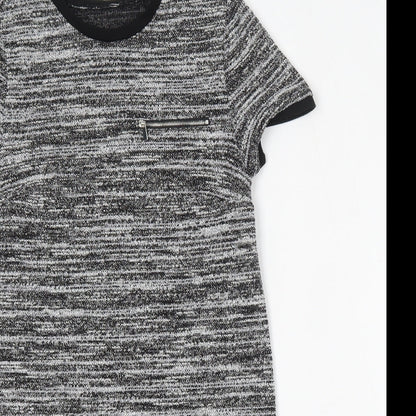 New Look Womens Grey  Polyester Pencil Dress  Size 10  Round Neck