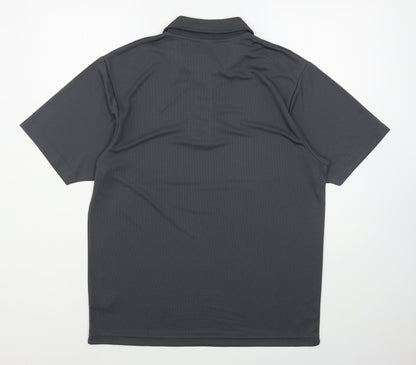 Just Cool Mens Grey  Polyester  Polo Size M Collared Button
