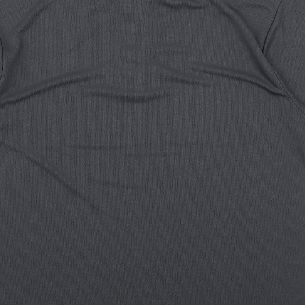 Just Cool Mens Grey  Polyester  Polo Size M Collared Button