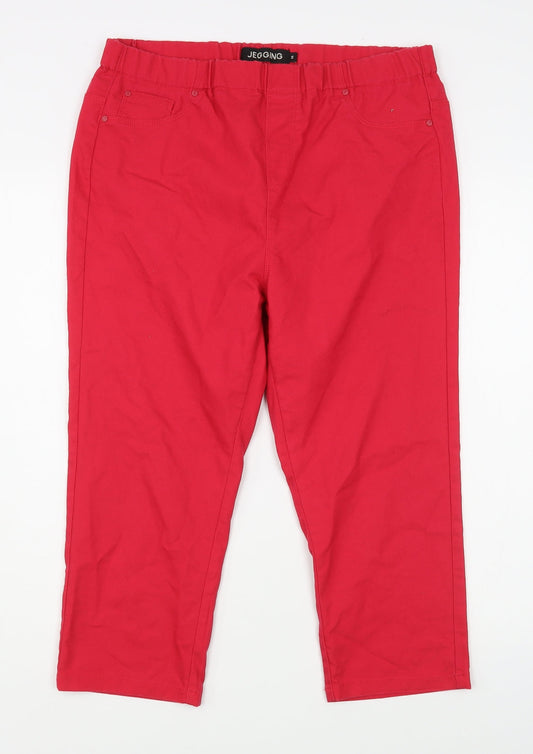 Peacocks Womens Pink  Cotton Jegging Jeans Size 14 L20 in Regular