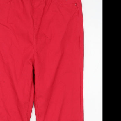 Peacocks Womens Pink  Cotton Jegging Jeans Size 14 L20 in Regular