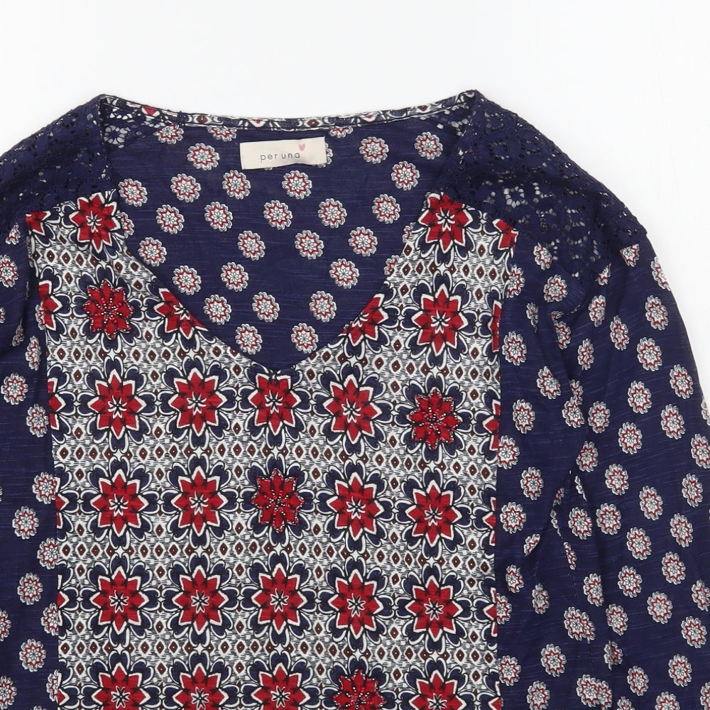 Womens UK Size 10 Marks and Spencer Multicoloured Basic Blouse