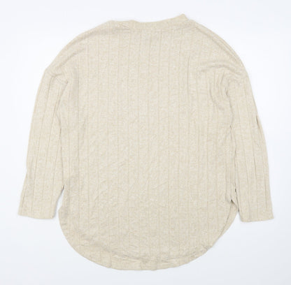 Primark Womens Beige Round Neck  Viscose Pullover Jumper Size S