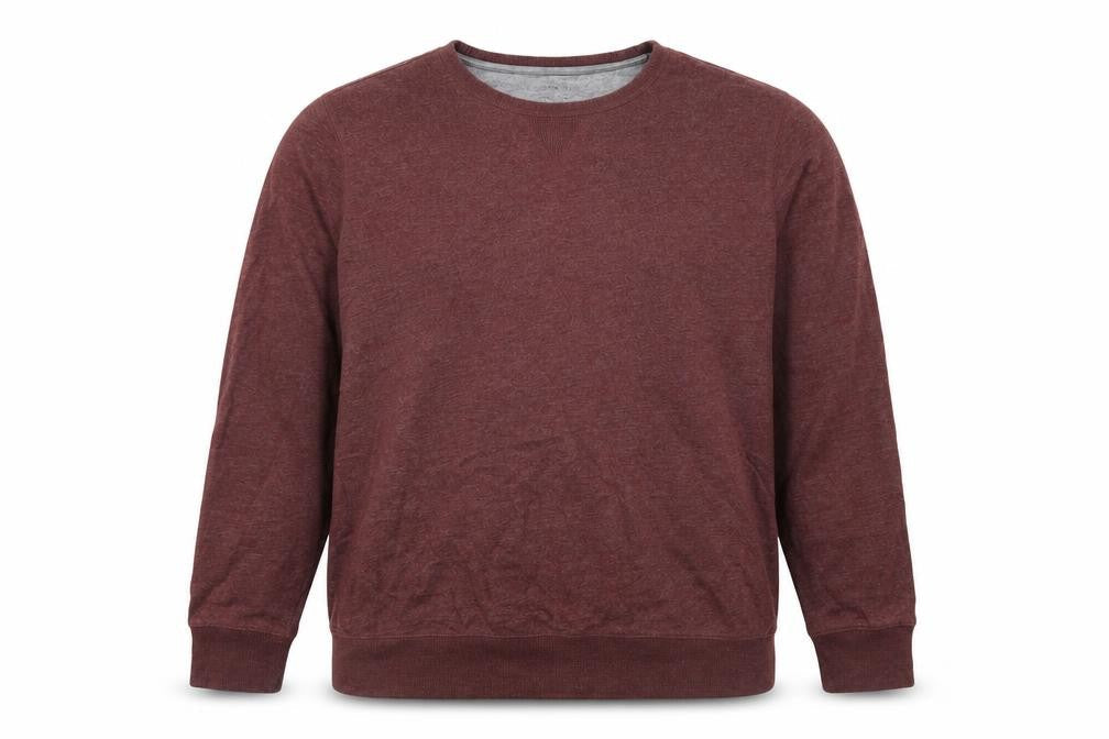 Front view of Marks & Spencer men’s red round neck cotton jumper, size XL