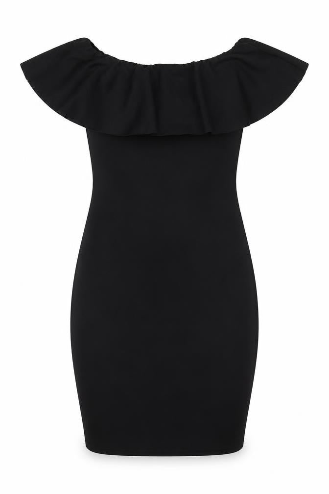 Preworn Womens Black  Polyester Bodycon  Size 8  Square Neck Pullover