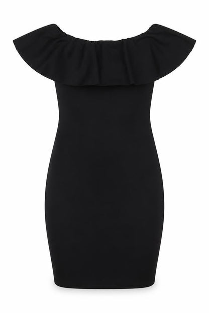 Preworn Womens Black  Polyester Bodycon  Size 8  Square Neck Pullover