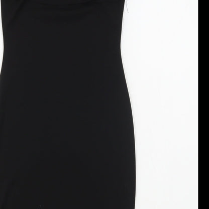 Preworn Womens Black  Polyester Bodycon  Size 8  Square Neck Pullover