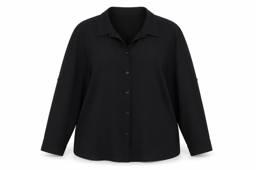 Womens UK Size 12 Lipsy Black Basic Button-Up