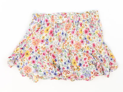 Matalan Girls Pink Floral Viscose Skater Skirt Size 4 Years  Regular