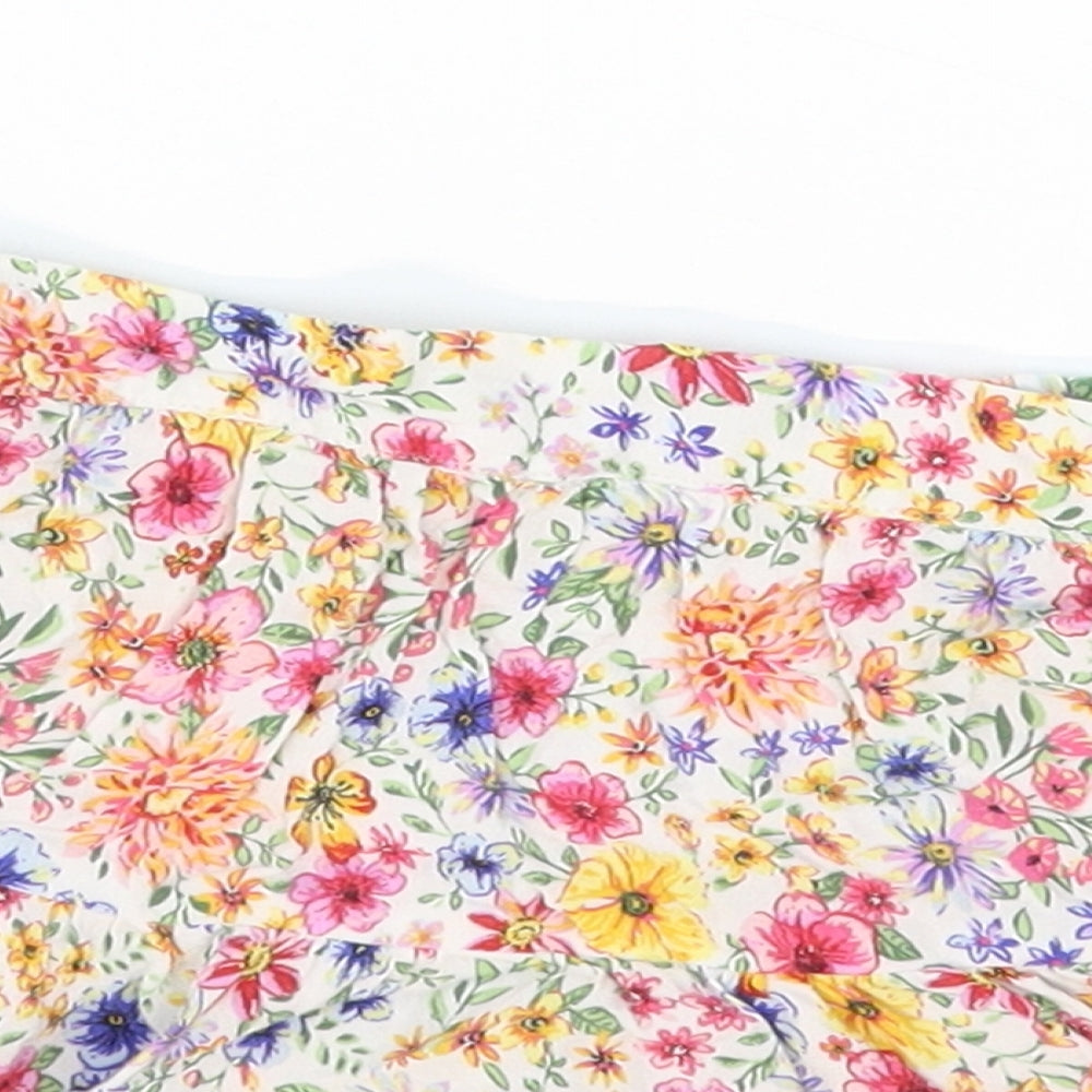Matalan Girls Pink Floral Viscose Skater Skirt Size 4 Years  Regular