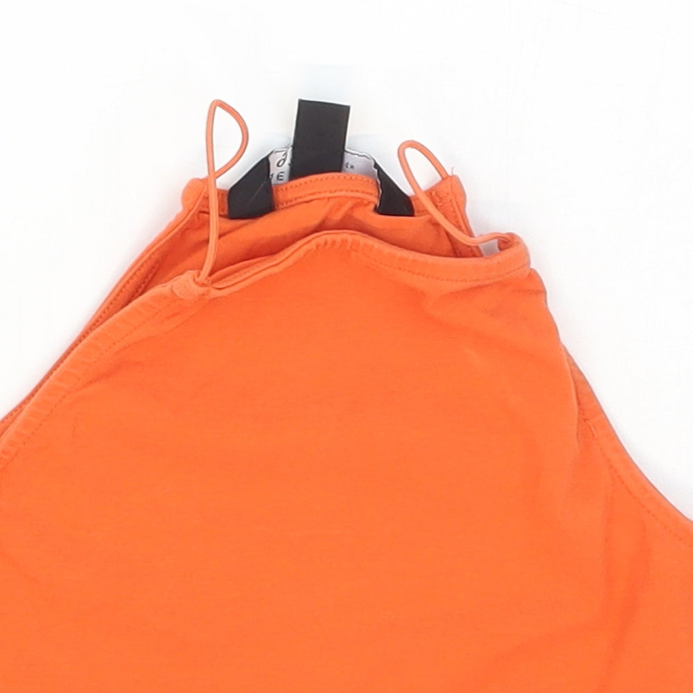New Look Girls Orange  Cotton Cropped Tank Size 9 Years Halter Pullover