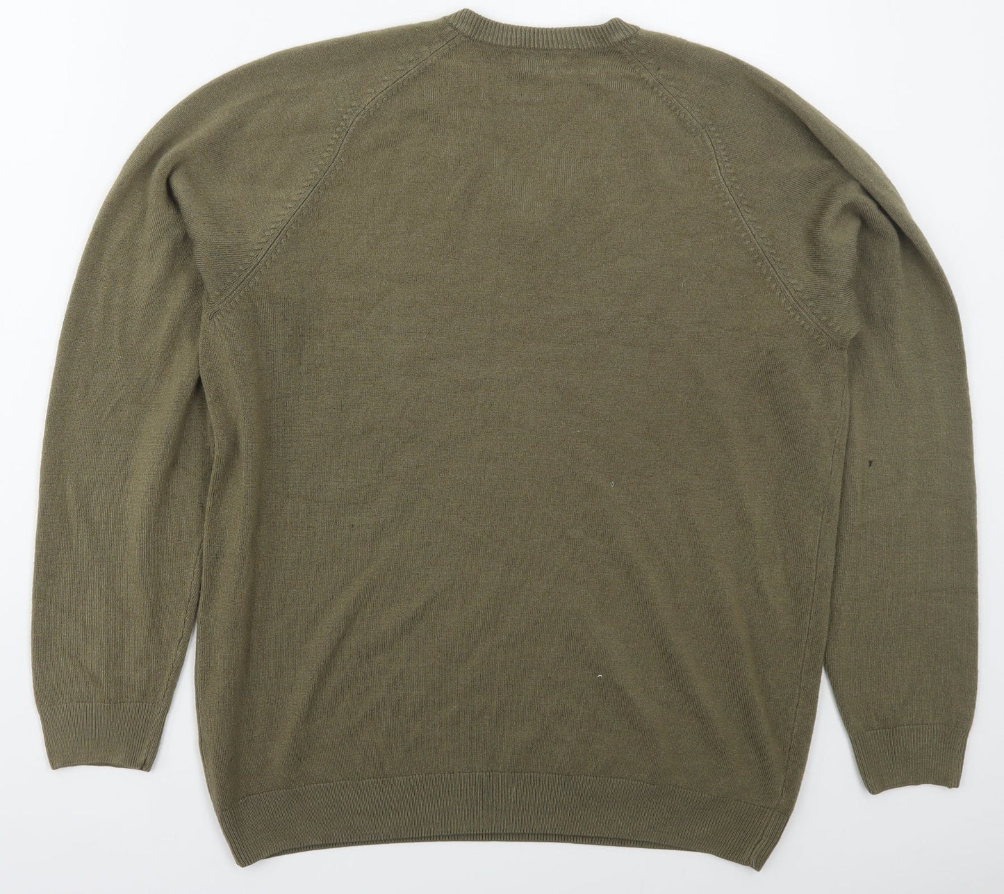 Wolsey Mens White V-Neck Geometric Acrylic Pullover Jumper Size L