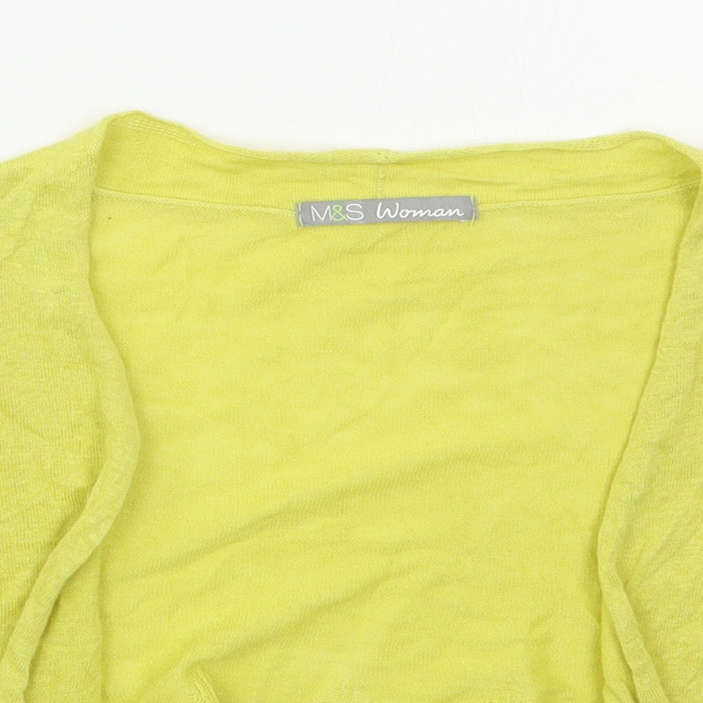Womens UK Size 10 Marks and Spencer Yellow Cardigan Jumper