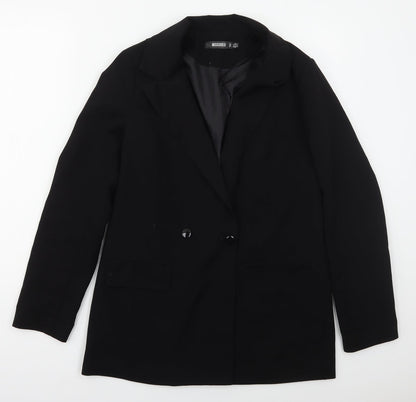 Missguided Womens Black  Polyester Jacket Suit Jacket Size 8