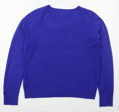 Marks and Spencer Womens Black Round Neck  Acrylic Pullover Jumper Size 14