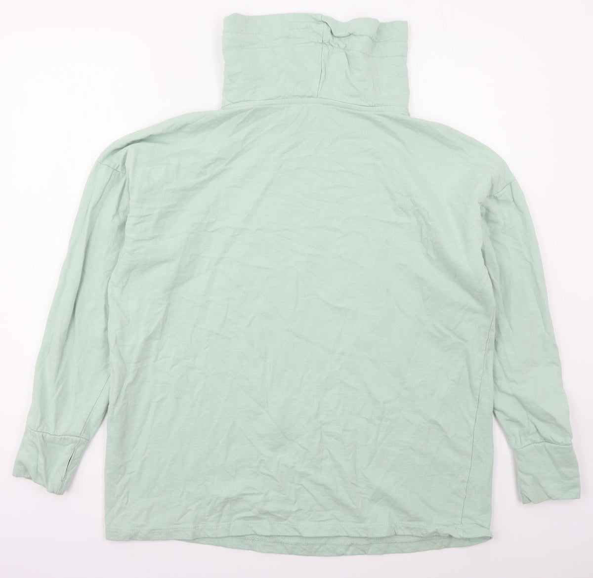Back view of Capsule women’s green cotton pullover sweatshirt, size UK 20, pullover