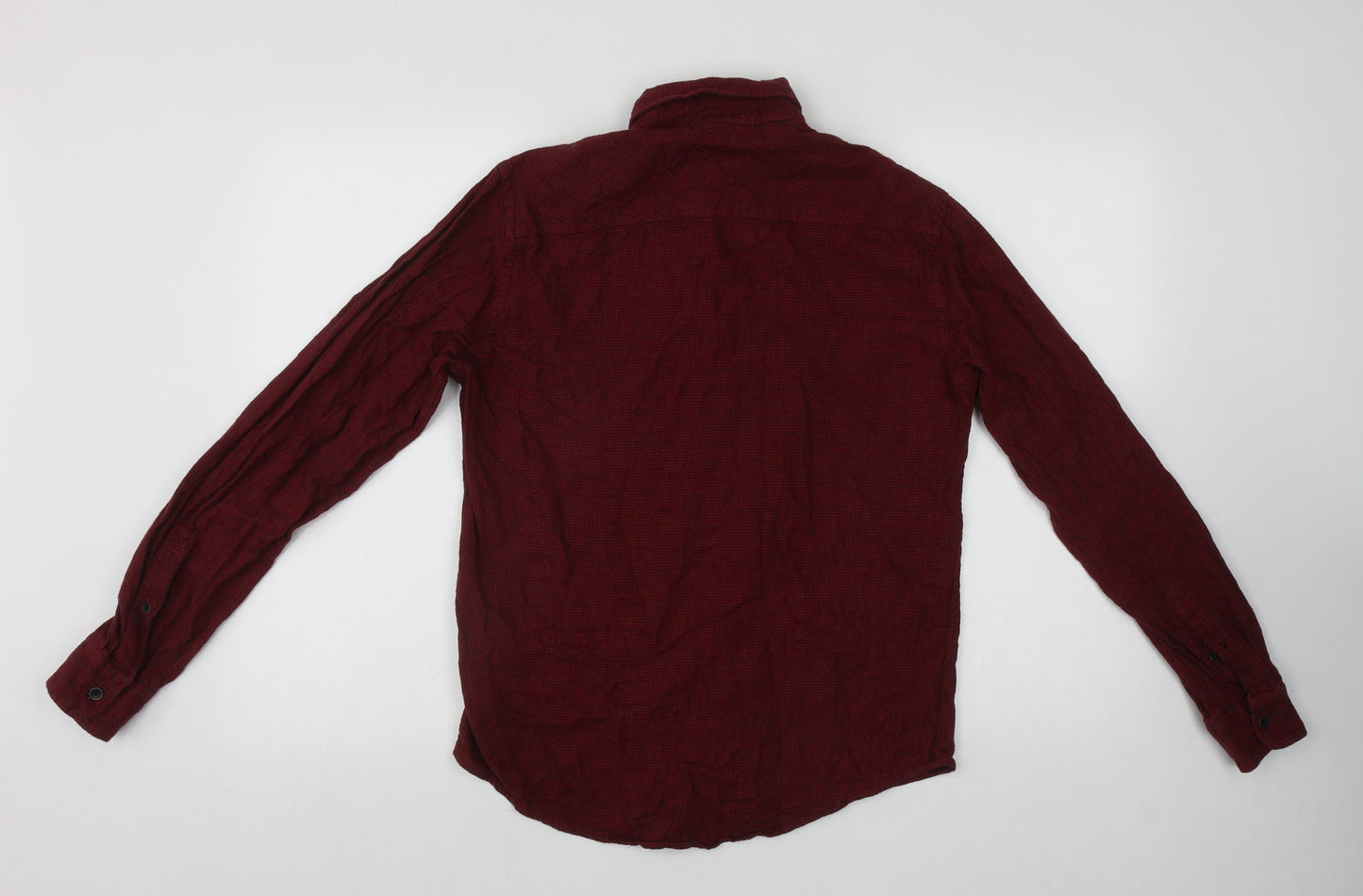 Mens UK Size S Blend Red  Button-Up Long Sleeve Casual Shirt