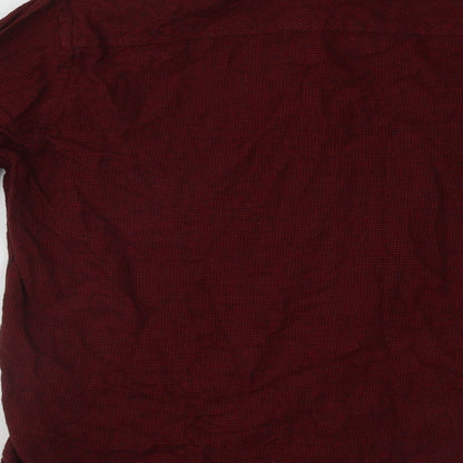 Mens UK Size S Blend Red  Button-Up Long Sleeve Casual Shirt
