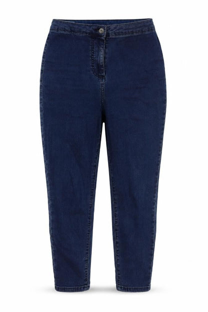 Front view of Collusion women’s blue cotton jegging jeans, size UK 28, in, 22-inch leg regular