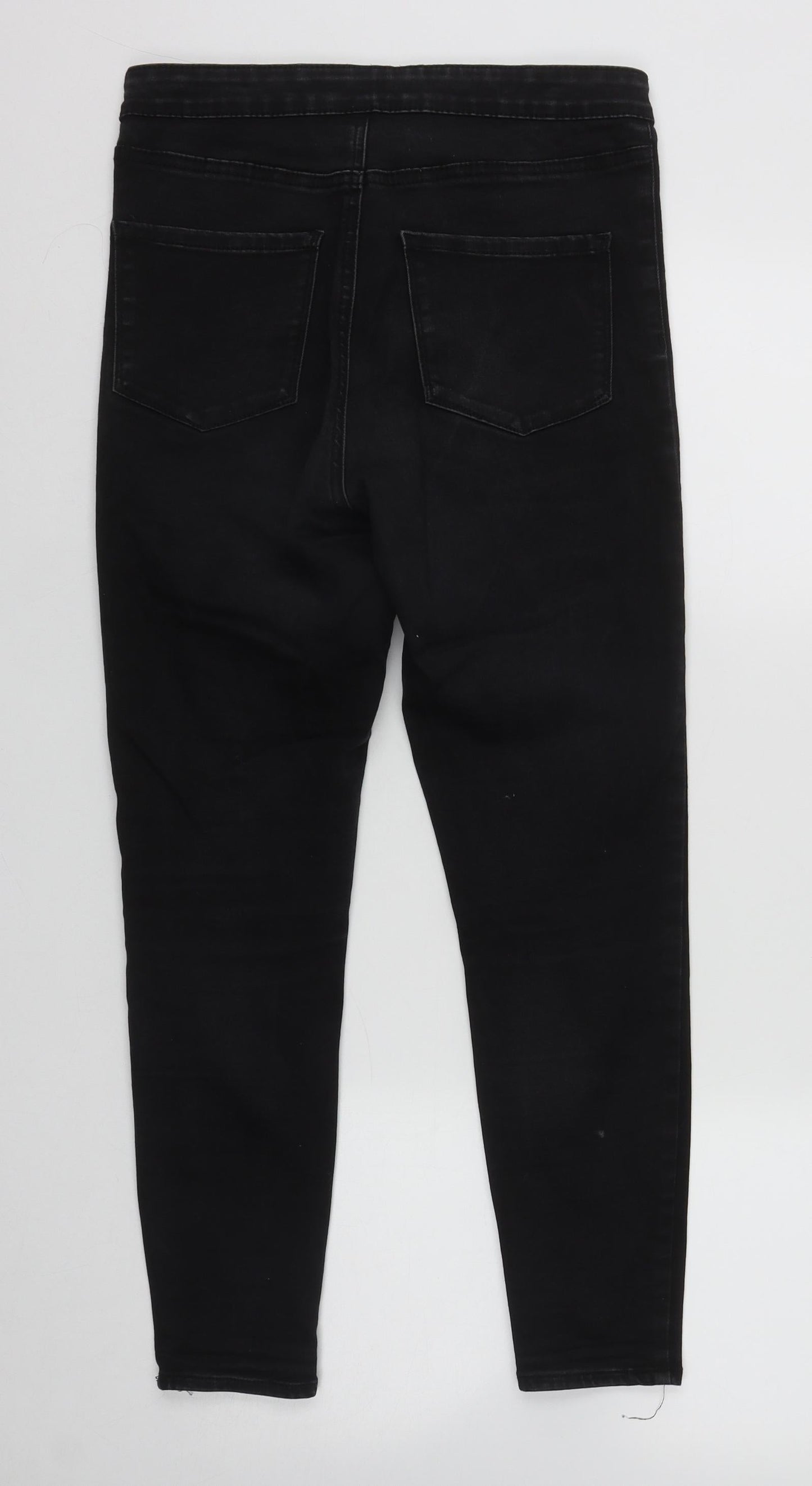 Womens UK Size 12 Denim & Co. Regular Fit Straight Black Jeans