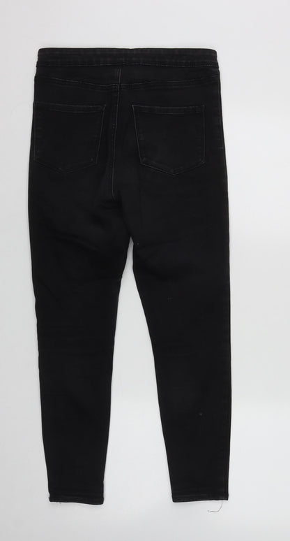 Womens UK Size 12 Denim & Co. Regular Fit Straight Black Jeans