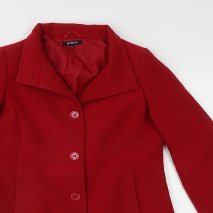 Mystify Womens Red   Overcoat Coat Size 12  Button