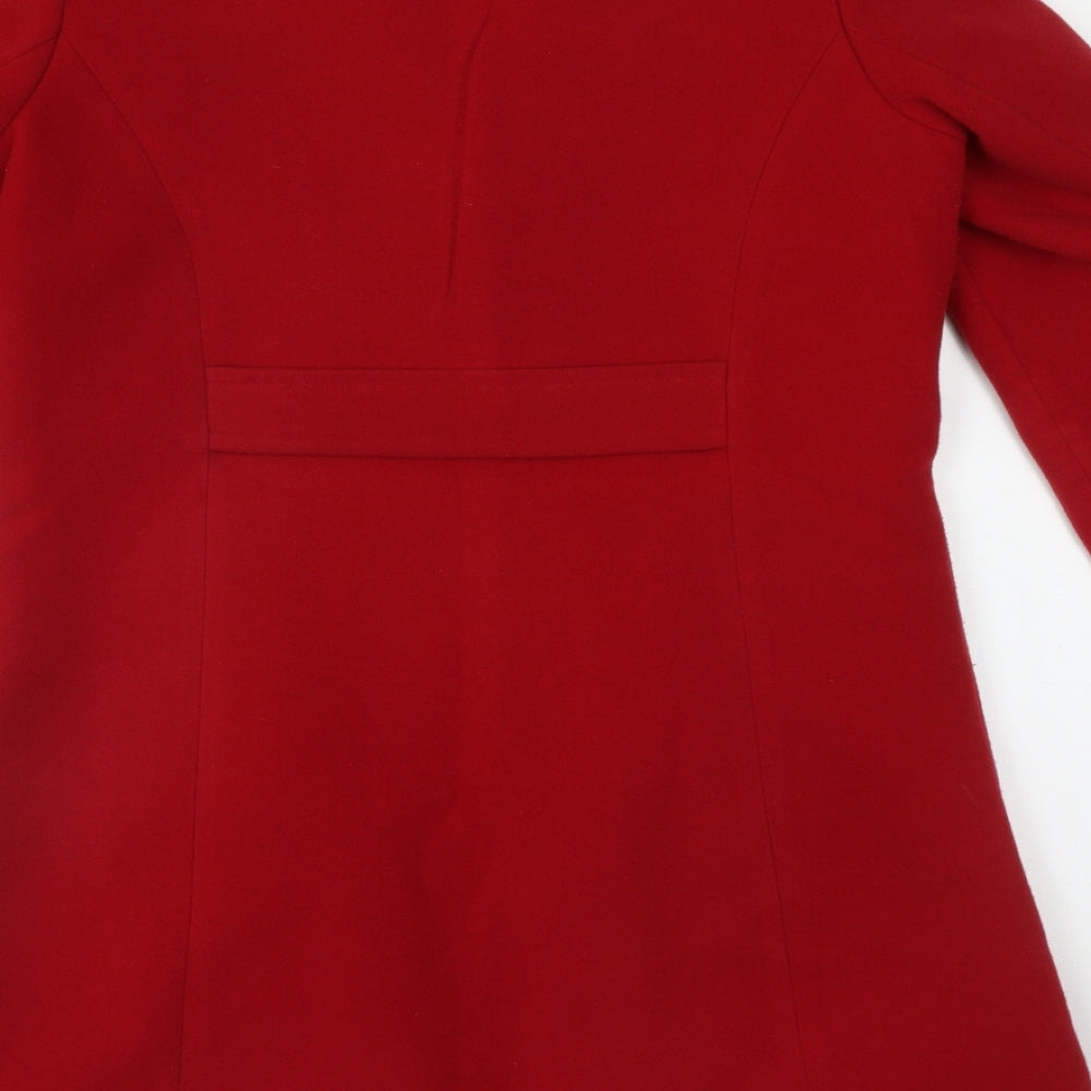 Mystify Womens Red   Overcoat Coat Size 12  Button