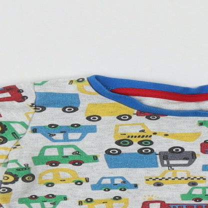 Primark Boys Multicoloured  Cotton Basic Casual Size 6-9 Months Round Neck Button - Cars