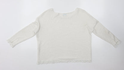 Womens UK Size S Blue Vanilla White Pullover Jumper