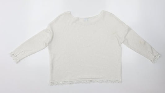 Womens UK Size S Blue Vanilla White Pullover Jumper