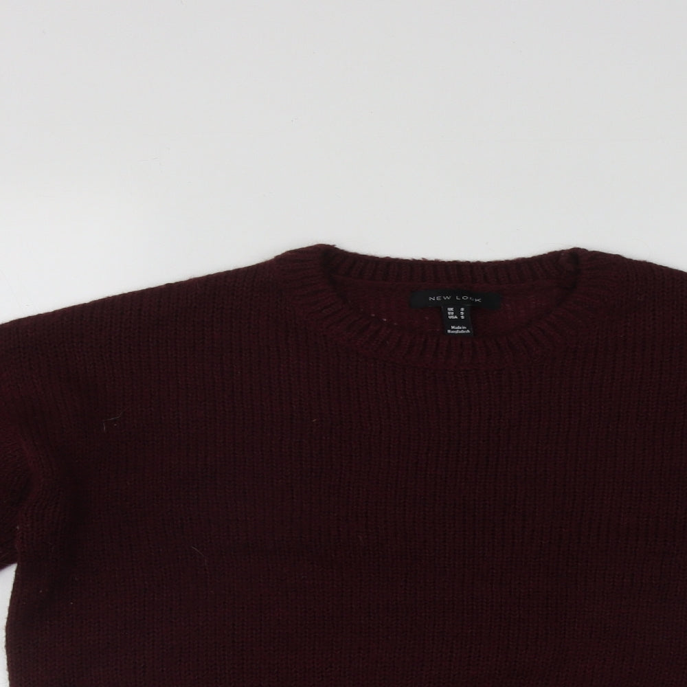 Womens UK Size S New Look Red Pullover Jumper