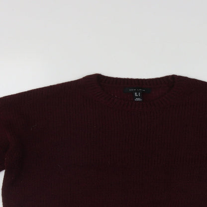 Womens UK Size S New Look Red Pullover Jumper