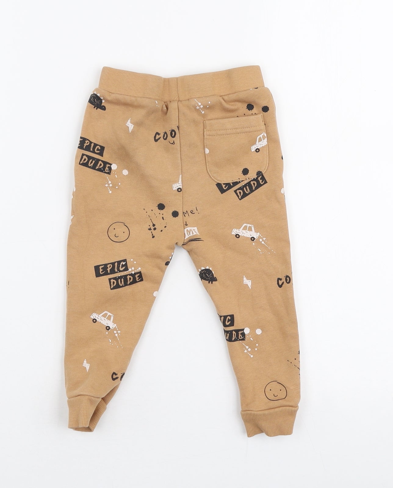 Goerge Boys Brown  Cotton Jogger Trousers Size 12-18 Months  Pullover
