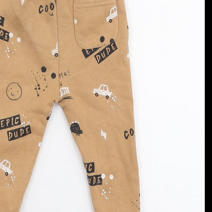 Goerge Boys Brown  Cotton Jogger Trousers Size 12-18 Months  Pullover