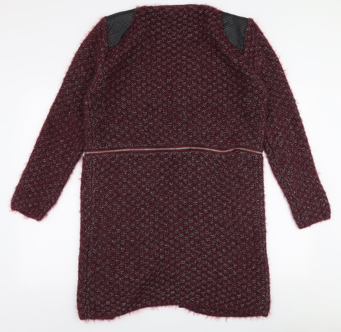 Ciao Milano Womens Red V-Neck  Polyester Cardigan Jumper Size L