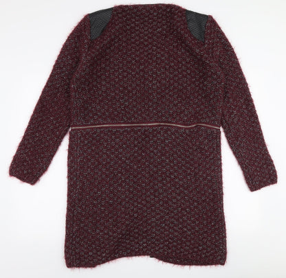 Ciao Milano Womens Red V-Neck  Polyester Cardigan Jumper Size L