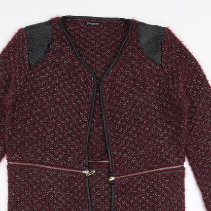 Ciao Milano Womens Red V-Neck  Polyester Cardigan Jumper Size L