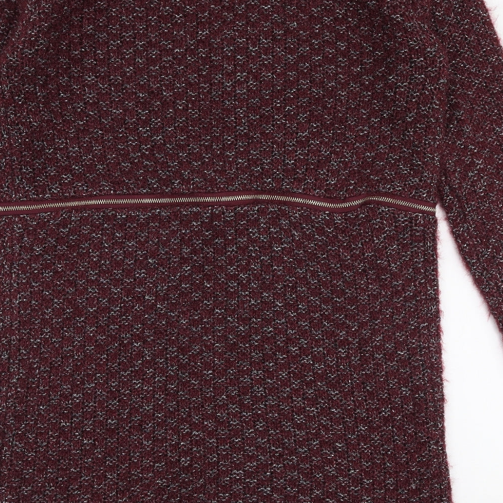 Ciao Milano Womens Red V-Neck  Polyester Cardigan Jumper Size L