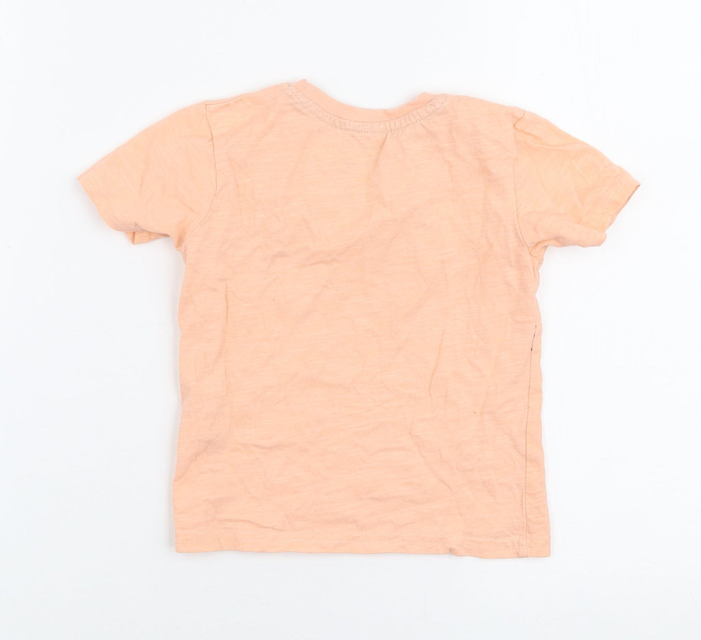 Primark Boys Orange  100% Cotton Jersey T-Shirt Size 12-18 Months Round Neck Pullover - Vacay mode
