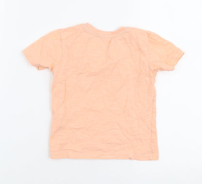 Primark Boys Orange  100% Cotton Jersey T-Shirt Size 12-18 Months Round Neck Pullover - Vacay mode